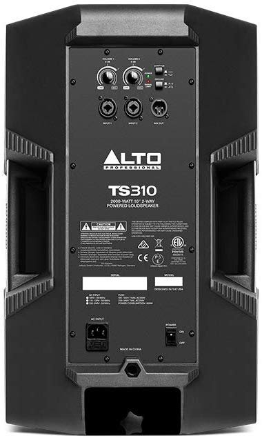 Alto Professional TS310 Renewed 2000 Watt 10 Inch 2 Way Powered PA Speaker with Integrated 2-Channel Mixer and Pole or Wedge Positioning Options 