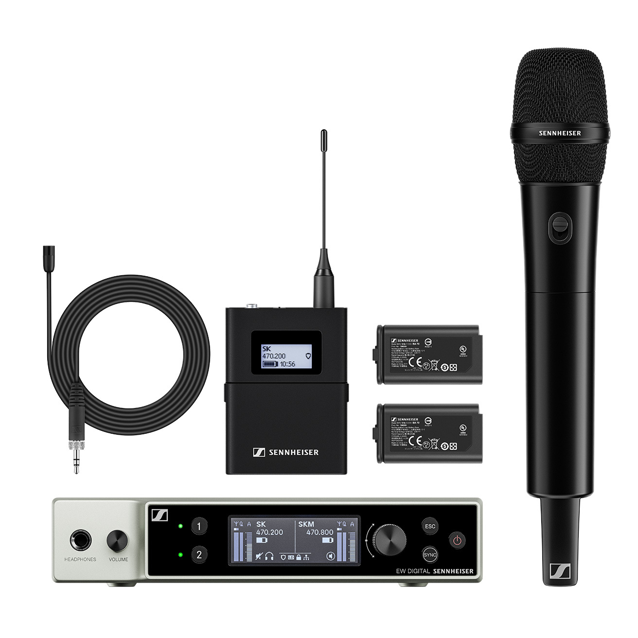 Sennheiser EW-DX MKE2/835S Combo Wireless Hand and Lapel Microphone System