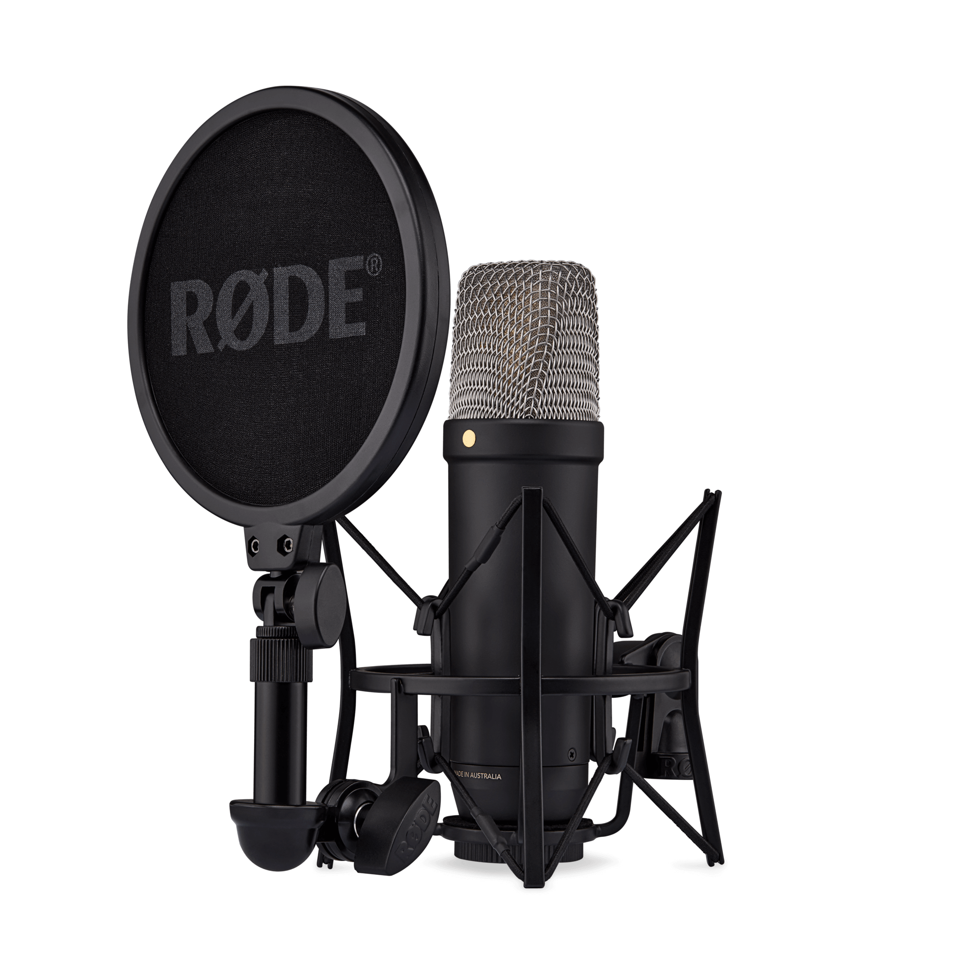 Rode NT1 5th Generation Condenser Microphone with SM6 Shockmount and Pop Filter - Black
