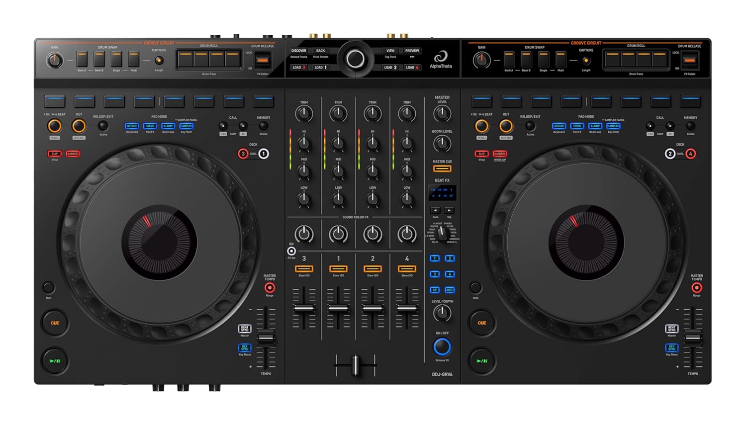 AlphaTheta DDJ-GRV6 4-Channel DJ Controller