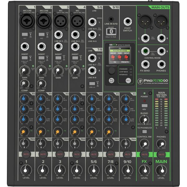 Mackie ProFX10 Go Battery-powered 10-channel Mixer