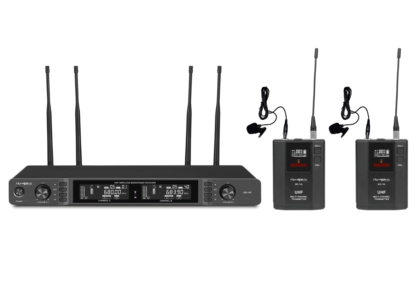 Dynatech MS14 LL Dual Lapel Wireless Microphone
