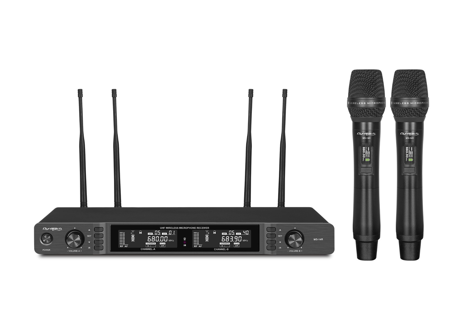 Dynatech MS14 HH Dual Hand Wireless Microphone
