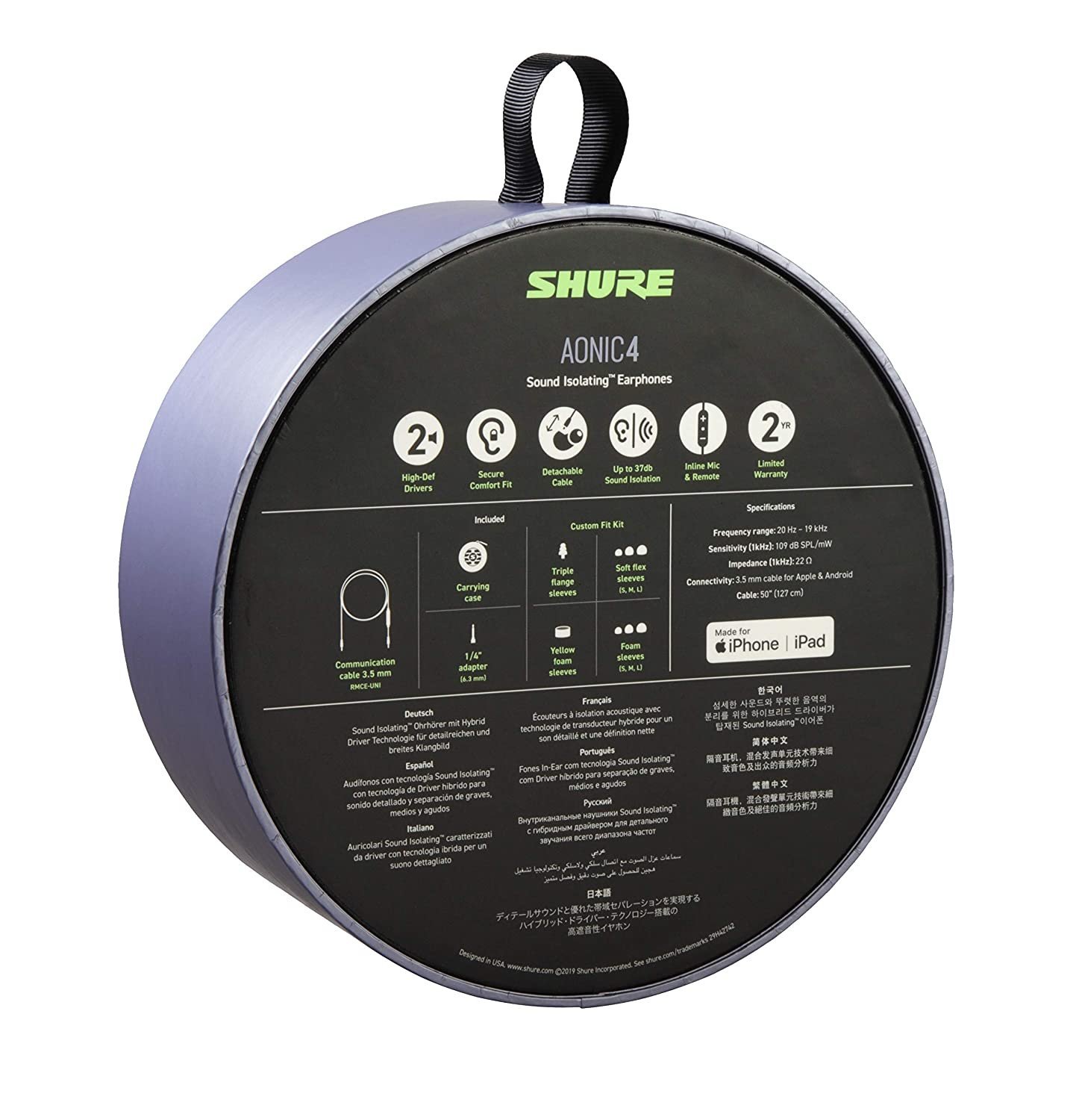 Shure AONIC 4 Sound Isolating Earphones-Black - Buy Shure AONIC 4