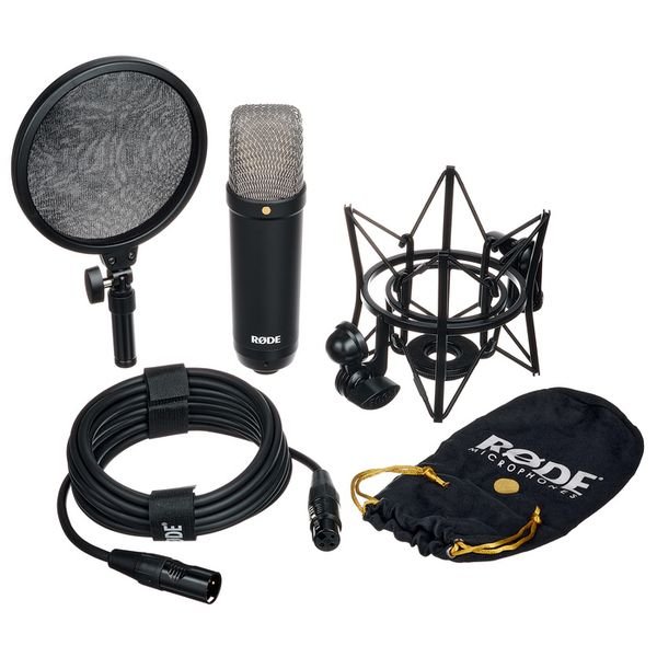 Rode NT1 Signature Series Condenser Microphone with SM6 Shockmount and Pop  Filter - Black